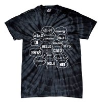 Hello In Many Languages Translator Globetrotter Polyglot Tie-Dye T-Shirt