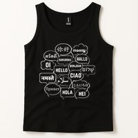 Hello In Many Languages Translator Globetrotter Polyglot Tank Top