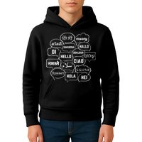 Hello In Many Languages Translator Globetrotter Polyglot Kids Hoodie