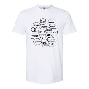 Hello In Many Languages Translator Globetrotter Polyglot Softstyle CVC T-Shirt