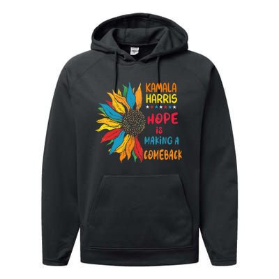 Hope Is Making A Come Back Harris Walz 2024 Performance Fleece Hoodie