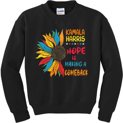 Hope Is Making A Come Back Harris Walz 2024 Kids Sweatshirt