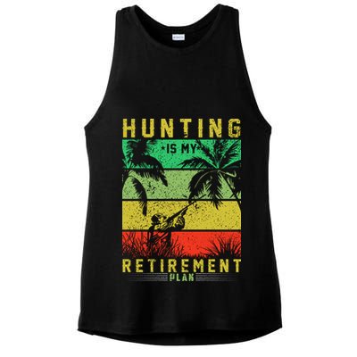 Hunting Is My Retirement Plan Ladies PosiCharge Tri-Blend Wicking Tank