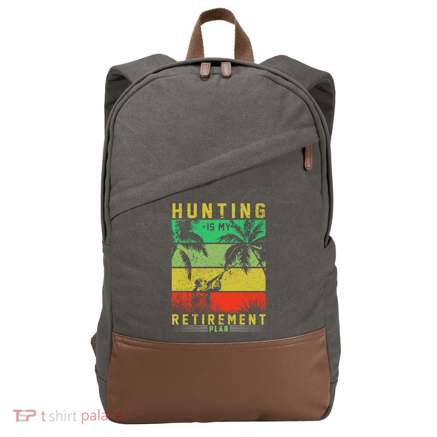 Hunting Is My Retirement Plan Cotton Canvas Backpack
