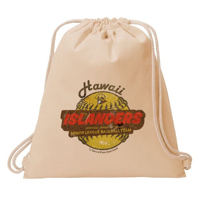 Hawaii Islanders Minor League Baseball Team Distressed Drawstring Bag