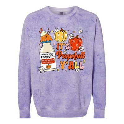 Halloween Icu Nurse Its Propofall YAll Crna Icu Fall Autumn Colorblast Crewneck Sweatshirt