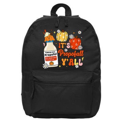 Halloween Icu Nurse Its Propofall YAll Crna Icu Fall Autumn 16 in Basic Backpack