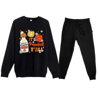 Halloween Icu Nurse Its Propofall YAll Crna Icu Fall Autumn Premium Crewneck Sweatsuit Set