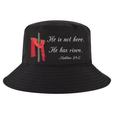 He Is Not Here He Is Risen Matthew 286 Bible Verse Cool Comfort Performance Bucket Hat