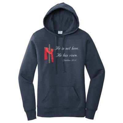 He Is Not Here He Is Risen Matthew 286 Bible Verse Women's Pullover Hoodie