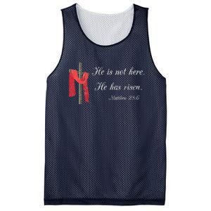 He Is Not Here He Is Risen Matthew 286 Bible Verse Mesh Reversible Basketball Jersey Tank