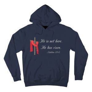 He Is Not Here He Is Risen Matthew 286 Bible Verse Tall Hoodie