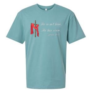 He Is Not Here He Is Risen Matthew 286 Bible Verse Sueded Cloud Jersey T-Shirt