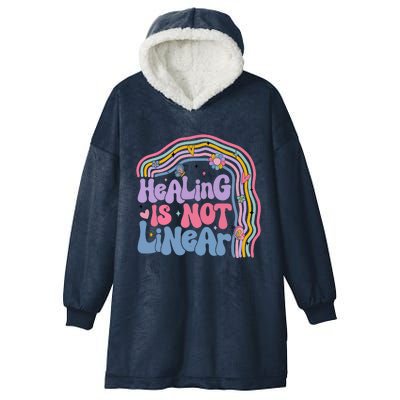 Healing Is Not Linear Mental Health Awareness Month Hooded Wearable Blanket