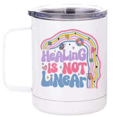 Healing Is Not Linear Mental Health Awareness Month 12 oz Stainless Steel Tumbler Cup