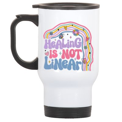 Healing Is Not Linear Mental Health Awareness Month Stainless Steel Travel Mug