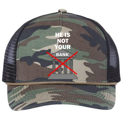 He Is Not Your Bank Retro Rope Trucker Hat Cap