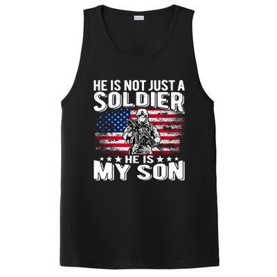 He Is Not Just A Soldier He Is My Son Proud Military Mom Dad Gift PosiCharge Competitor Tank