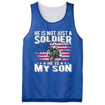 He Is Not Just A Soldier He Is My Son Proud Military Mom Dad Gift Mesh Reversible Basketball Jersey Tank