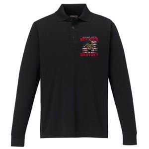 He Is Not Just A Soldier He Is My Brother Proud Army Family Performance Long Sleeve Polo