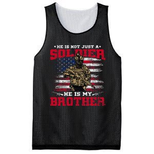 He Is Not Just A Soldier He Is My Brother Proud Army Family Mesh Reversible Basketball Jersey Tank