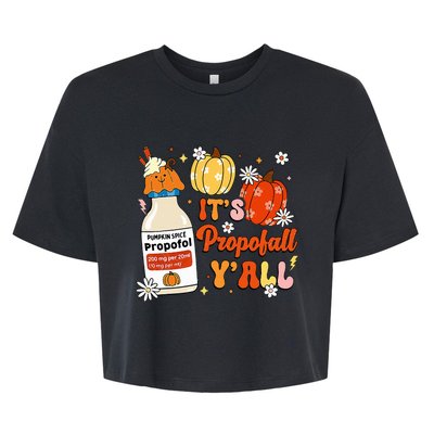 Halloween Icu Nurse Its Propofall YAll Crna Icu Fall Autumn Bella+Canvas Jersey Crop Tee