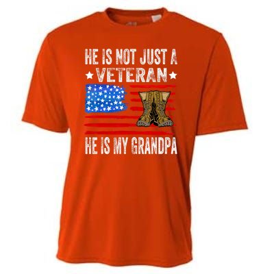 He Is Not Just A Veteran He Is My Grandpa Cooling Performance Crew T-Shirt