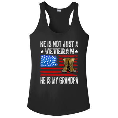 He Is Not Just A Veteran He Is My Grandpa Ladies PosiCharge Competitor Racerback Tank