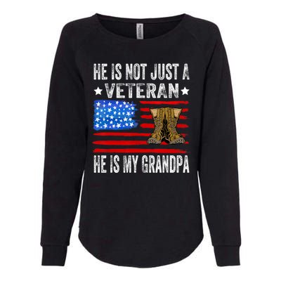 He Is Not Just A Veteran He Is My Grandpa Womens California Wash Sweatshirt