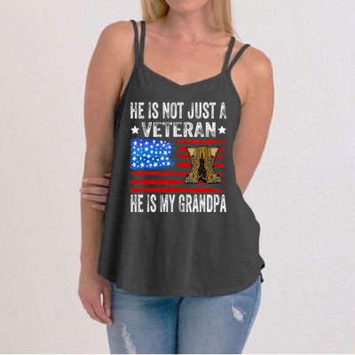 He Is Not Just A Veteran He Is My Grandpa Women's Strappy Tank