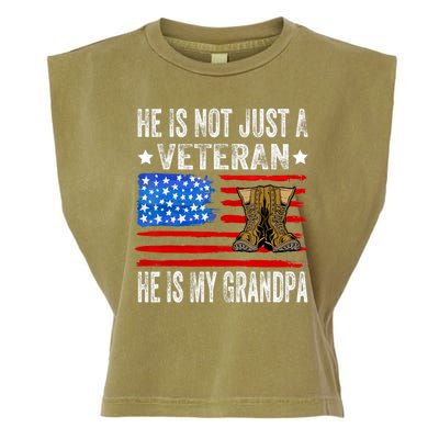 He Is Not Just A Veteran He Is My Grandpa Garment-Dyed Women's Muscle Tee