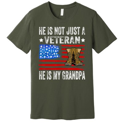 He Is Not Just A Veteran He Is My Grandpa Premium T-Shirt