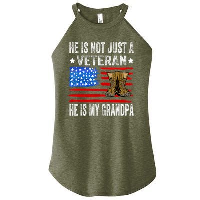 He Is Not Just A Veteran He Is My Grandpa Women's Perfect Tri Rocker Tank