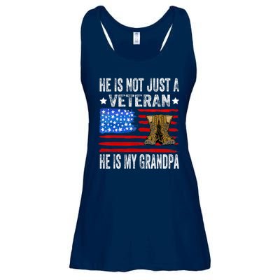 He Is Not Just A Veteran He Is My Grandpa Ladies Essential Flowy Tank