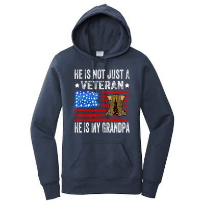 He Is Not Just A Veteran He Is My Grandpa Women's Pullover Hoodie