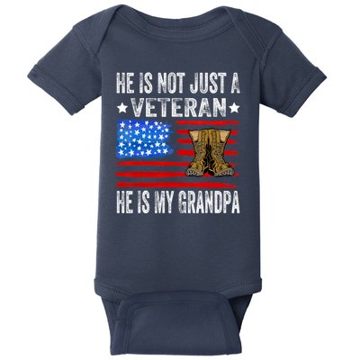 He Is Not Just A Veteran He Is My Grandpa Baby Bodysuit