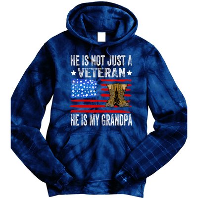 He Is Not Just A Veteran He Is My Grandpa Tie Dye Hoodie