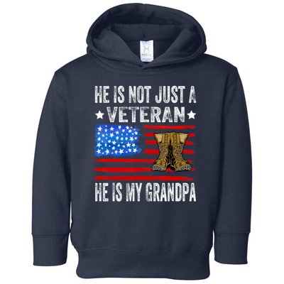 He Is Not Just A Veteran He Is My Grandpa Toddler Hoodie