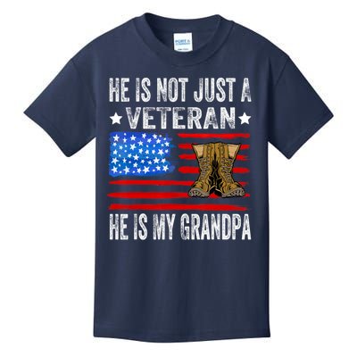 He Is Not Just A Veteran He Is My Grandpa Kids T-Shirt