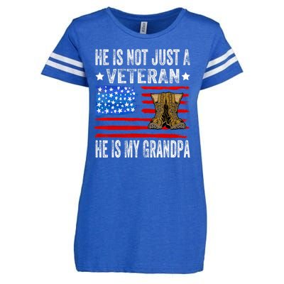 He Is Not Just A Veteran He Is My Grandpa Enza Ladies Jersey Football T-Shirt