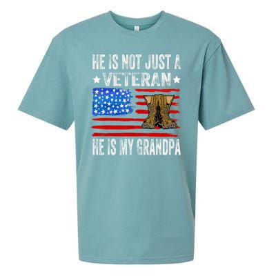 He Is Not Just A Veteran He Is My Grandpa Sueded Cloud Jersey T-Shirt