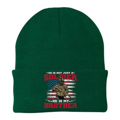 He Is Not Just A Soldier He Is My Brother Proud Army Family Knit Cap Winter Beanie