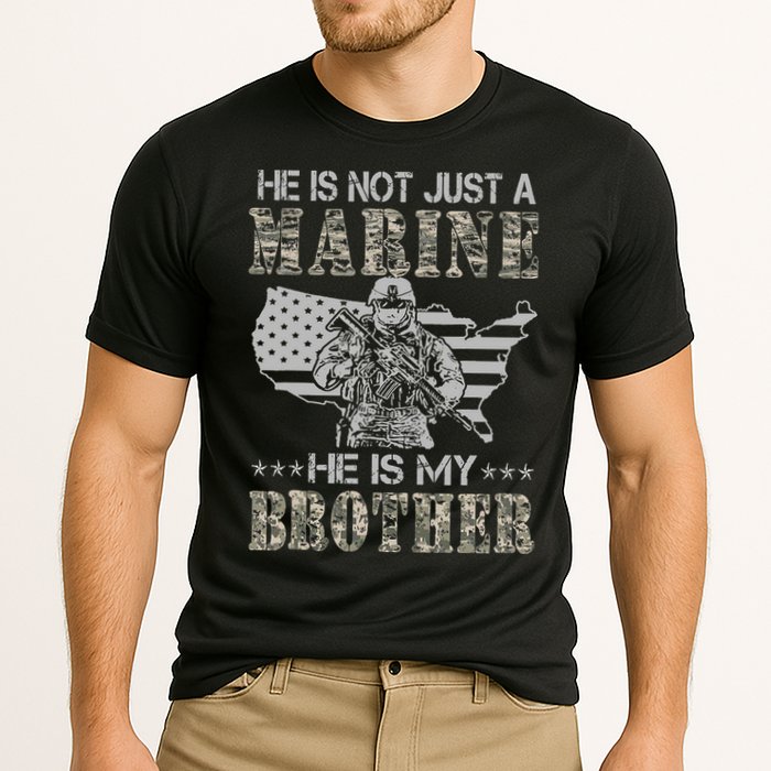 He Is Not Just Marine He Is My Brother Sisters Brothers Cooling Performance Crew T-Shirt