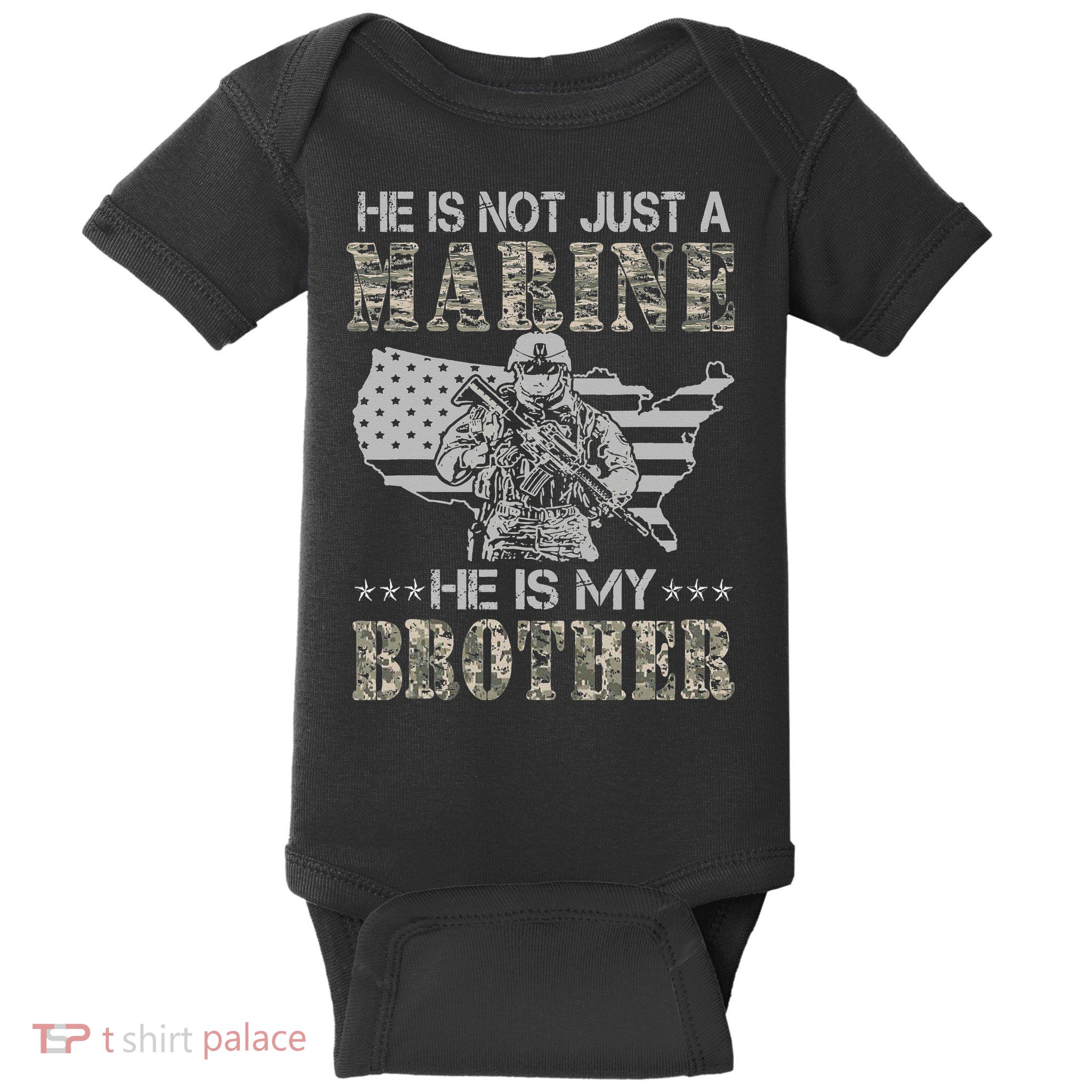 He Is Not Just Marine He Is My Brother Sisters Brothers Baby Bodysuit