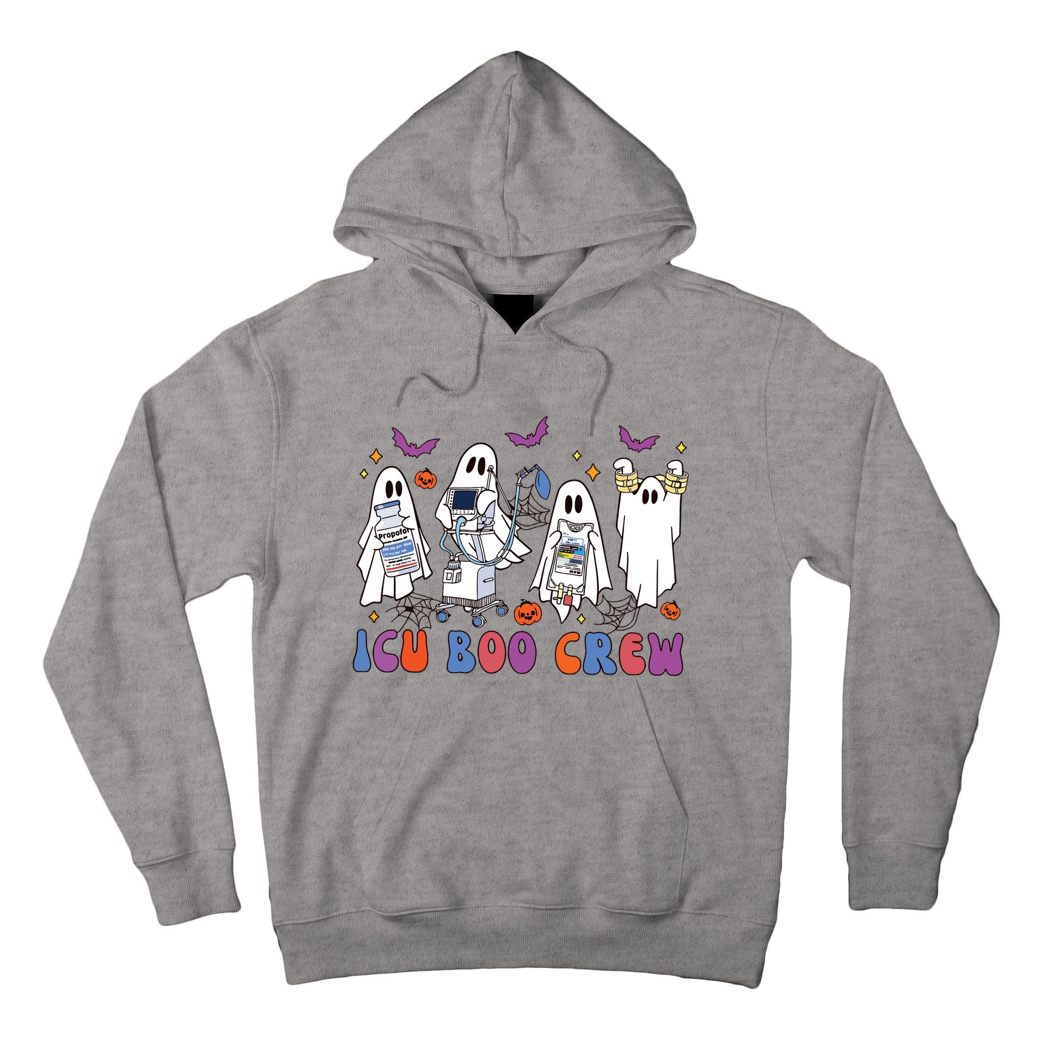 Halloween Icu Nurse Retro Icu Boo Crew Boo Ghosts Tall Hoodie
