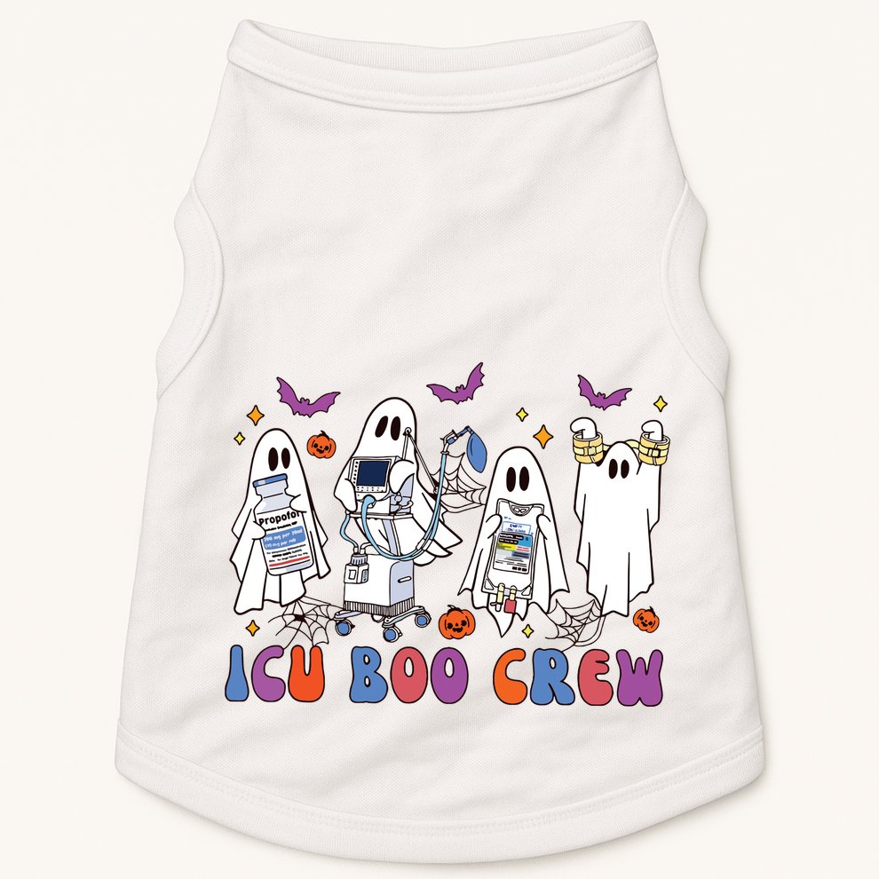 Halloween Icu Nurse Retro Icu Boo Crew Boo Ghosts Doggie Tank