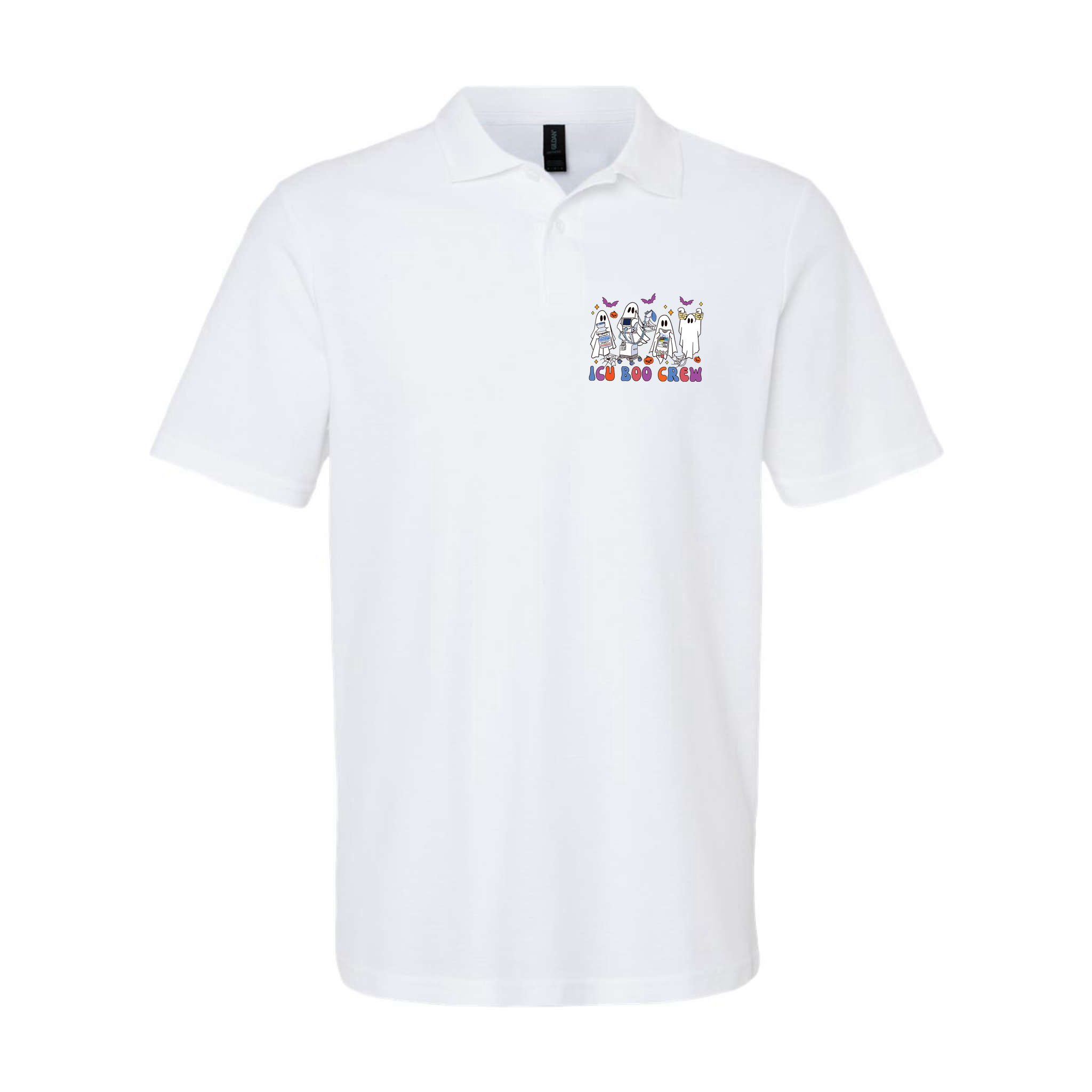Halloween Icu Nurse Retro Icu Boo Crew Boo Ghosts Polo