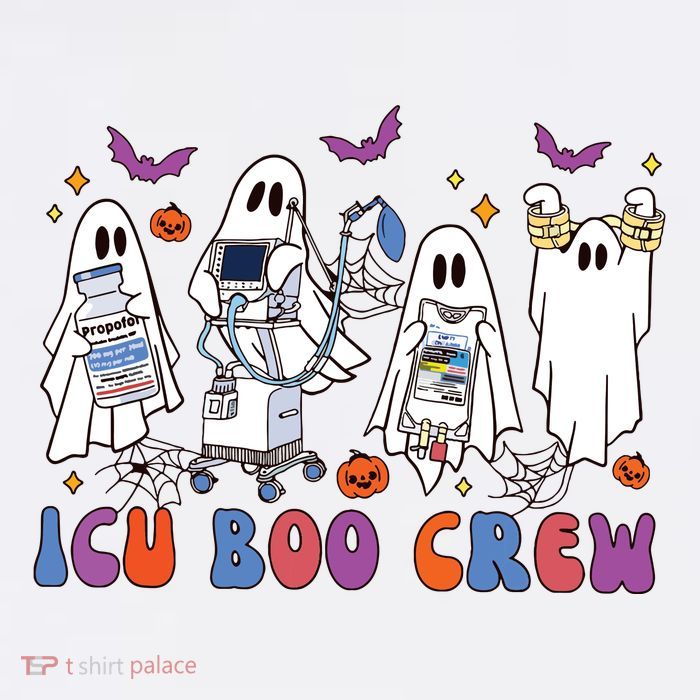 Halloween Icu Nurse Retro Icu Boo Crew Boo Ghosts Cooling Performance Long Sleeve Crew