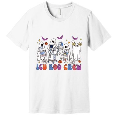 Halloween Icu Nurse Retro Icu Boo Crew Boo Ghosts Premium T-Shirt