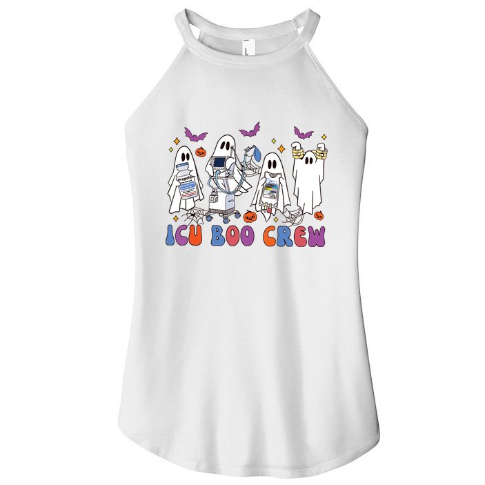 Halloween Icu Nurse Retro Icu Boo Crew Boo Ghosts Women's Perfect Tri Rocker Tank